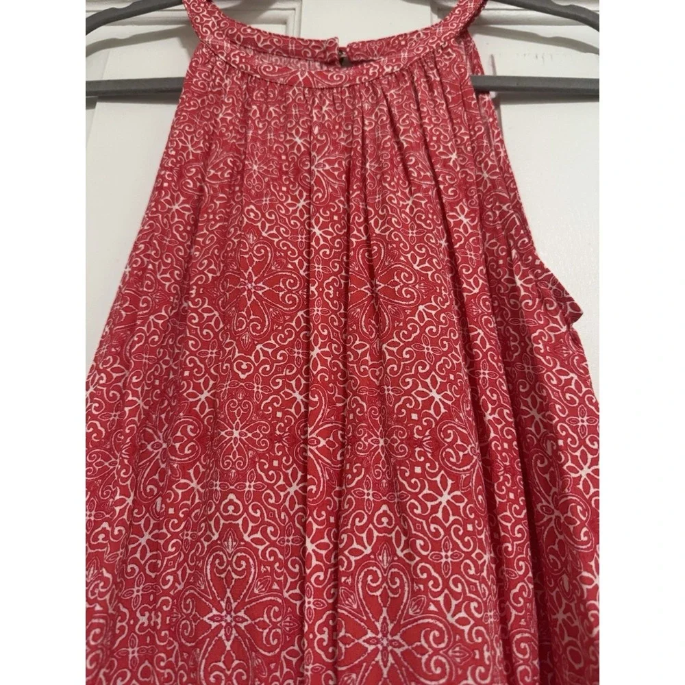 GAP NWT Pink Print Halter Romper Medium Drawstring Waist Pockets Summer Vacation